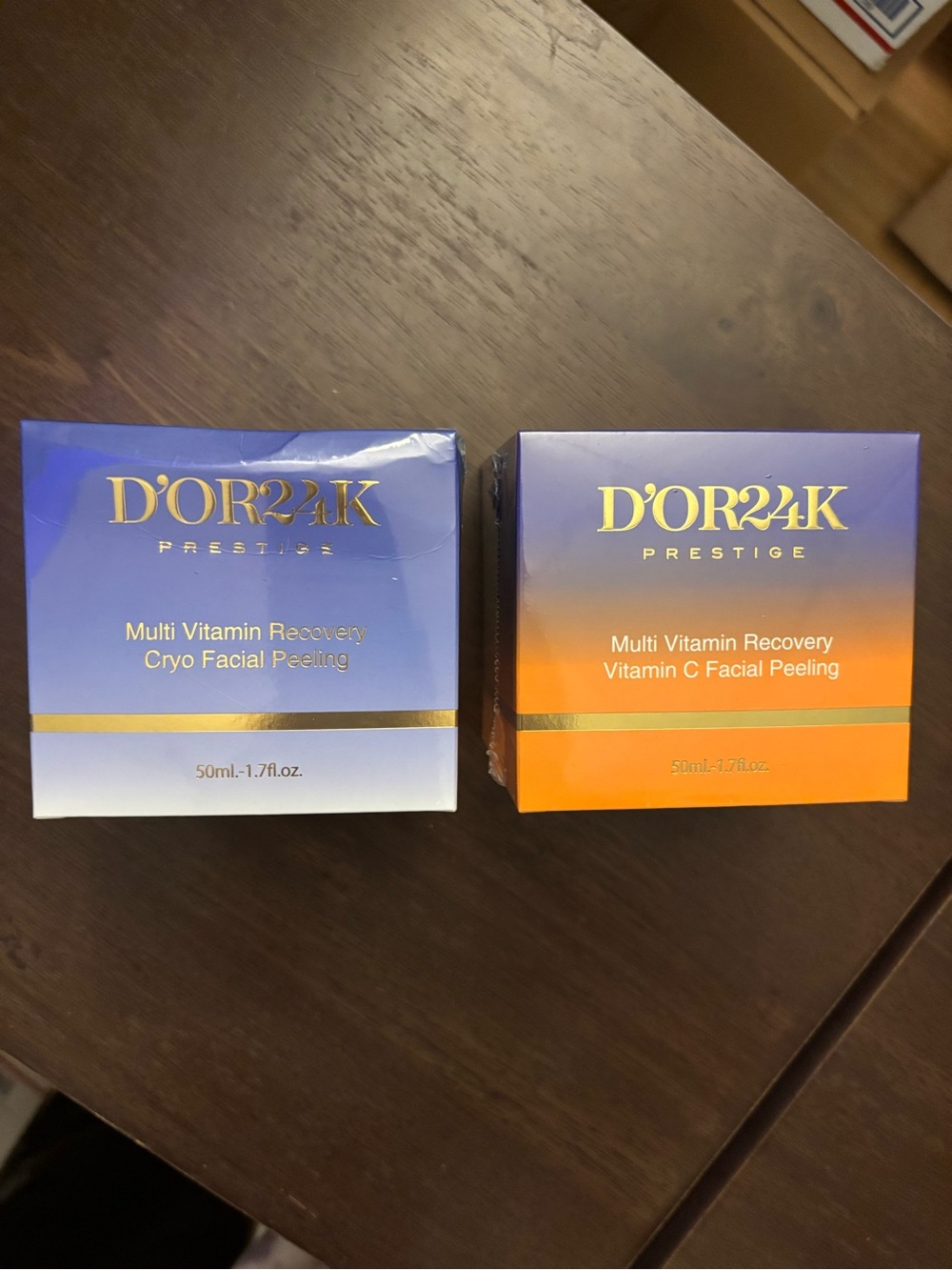 D'OR24K Prestige Multi Vitamin Facial Peeling Duo - Blue & Orange Boxes